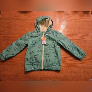 Kids Green Car Print Jacket